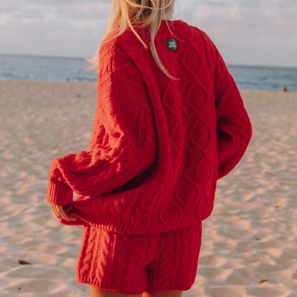 BRAND NEW Daily Drills Red knit sweater M/L